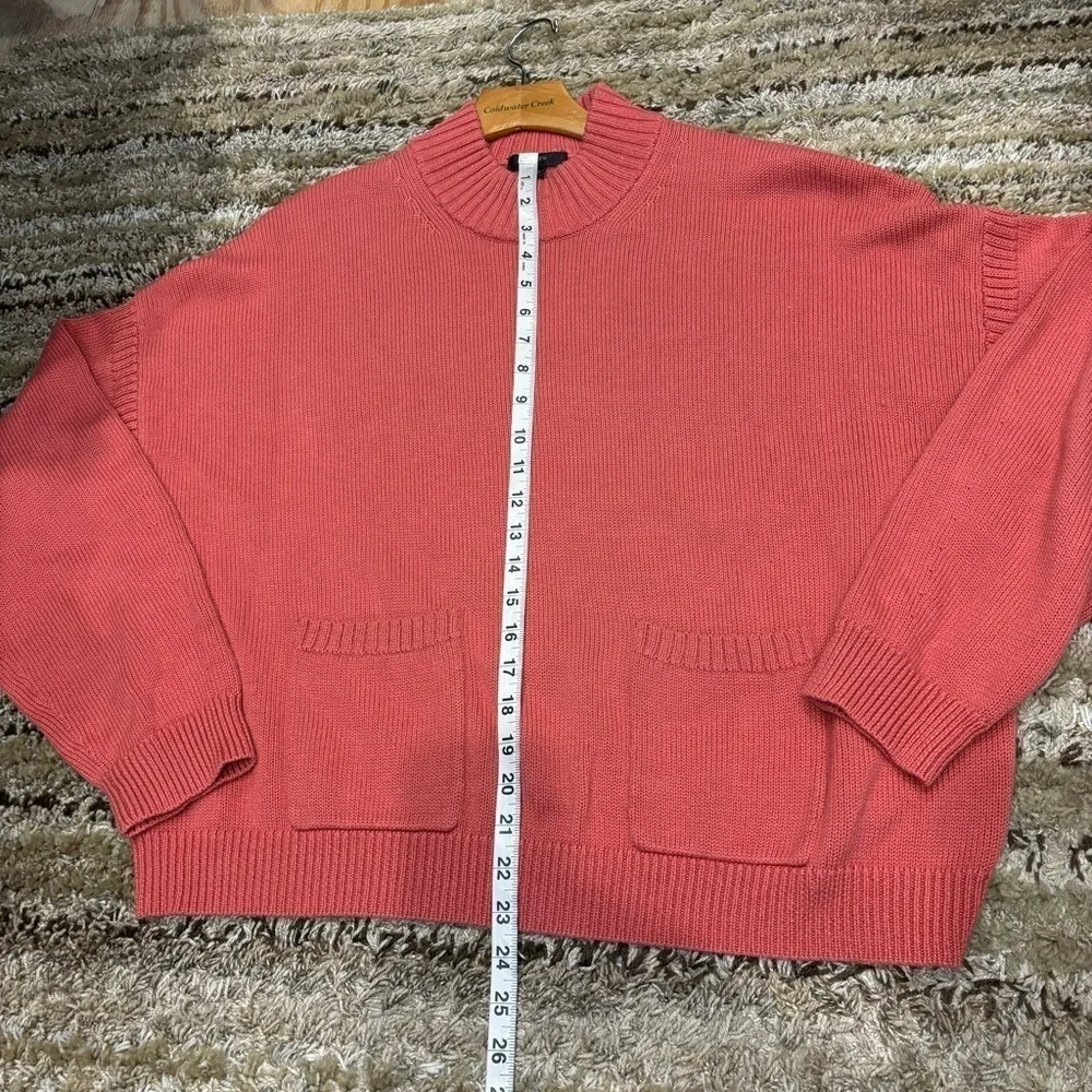J.Crew X‎ Cotton Cashmere Patch Pocket Mock-neck Sweater Pink